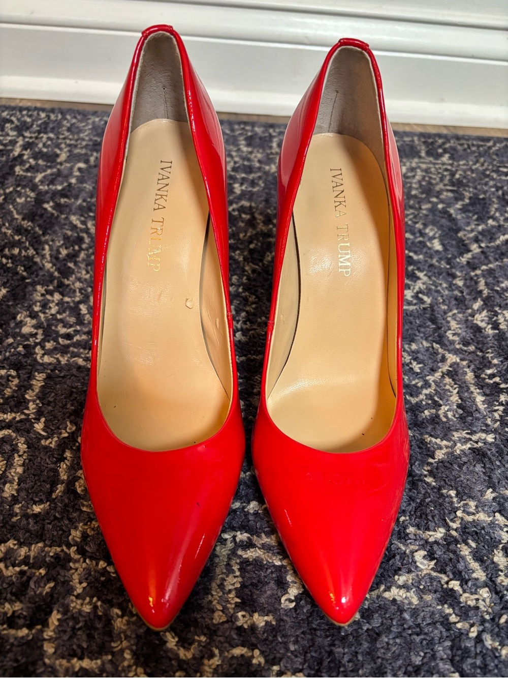 Ivanka Trump Red Patent Pointed-Toe Stiletto Pumps - Picture 3 of 9